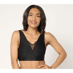 Gloria Vanderbilt Women's Bra Sz S Breezies Invisible Bonded Black A708756